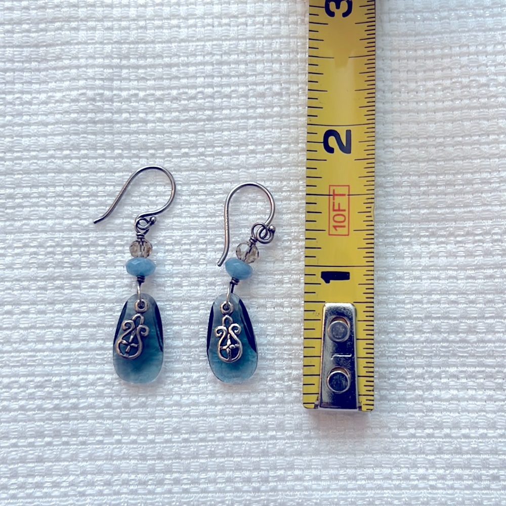 BEAUTIFUL SILPADA .925 STERLING SILVER & BLUE GEMSTONE EARRINGS